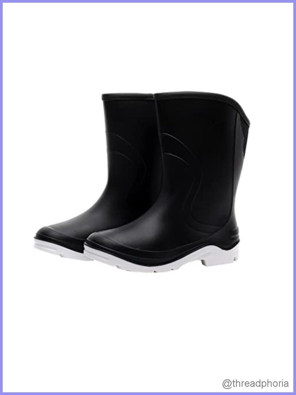 Women's Waterproof Rubber Rain Boots Mid-Calf Garden Ankle